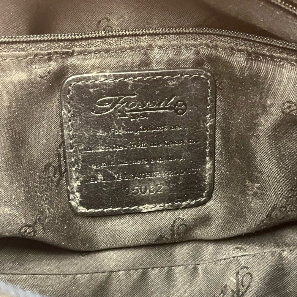 Vintage Fossil Black Leather Shoulder Bag - Picture 14 of 14